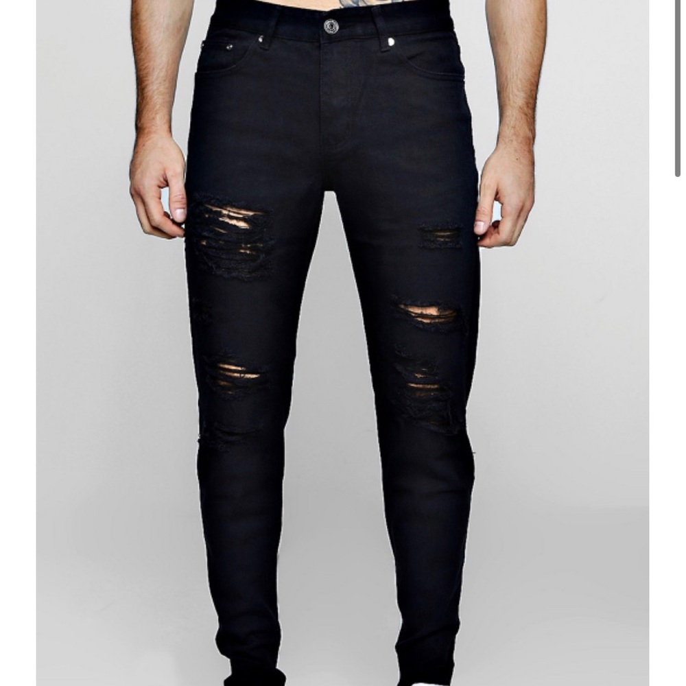 Boohoo men’s ripped skinny jeans
